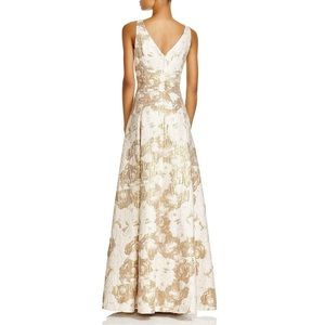 Aidan Mattox Brocade Gown - Size 4 - Ivory Gold